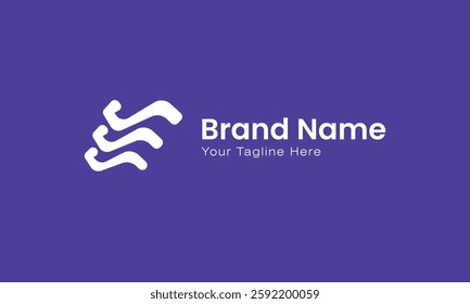 Abstract geometric ocean water wave logo design vector
