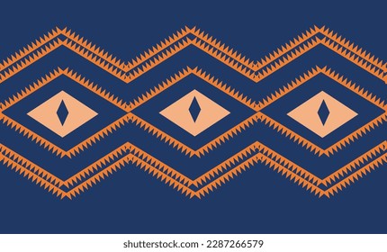 abstract geometric on blue background endless pattern design for traditional fabric printing