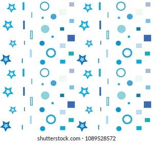 Abstract geometric on White background, geometry shapes made by triangles, circles, star, square, lines and polygon. Memphis style seamless pattern vector illustration