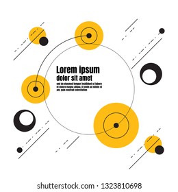 Abstract geometric on white background with circle in minimalist style design. Vector illustration