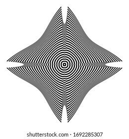 Abstract geometric op art design element. Striped lines pattern. Vector illustration.