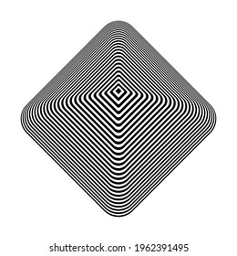 Abstract geometric op art design element. 3D illusion. Vector illustration.