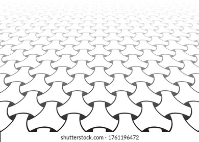 Abstract geometric op art pattern. Diminishing perspective view. Vector illustration.