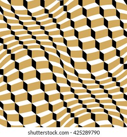 Abstract geometric optic illusion wallpaper. Vector seamless pattern.