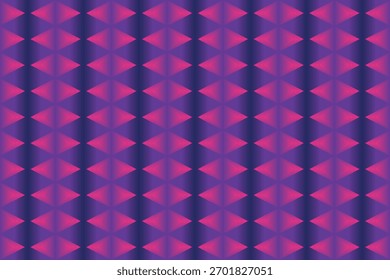 Ilusão óptica geométrica abstrata de triângulos e losangos repetidos em um gradiente roxo-a-rosa sem costura, criando profundidade dinâmica e uma textura moderna vibrante de fundo
