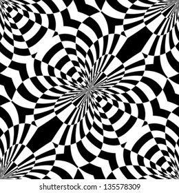 Abstract geometric optical illusion. Seamless pattern. Vector.