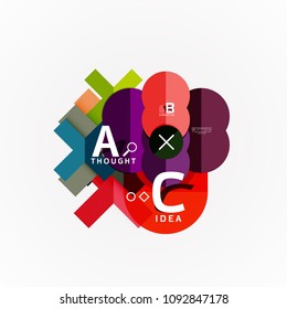 Abstract geometric option infographic banners, a b c steps process. Vector illustration