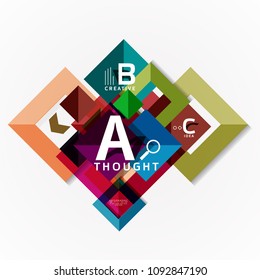 Abstract geometric option infographic banners, a b c steps process. Vector illustration