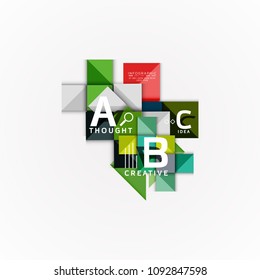 Abstract geometric option infographic banners, a b c steps process. Vector illustration