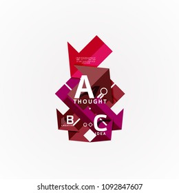 Abstract geometric option infographic banners, a b c steps process. Vector illustration