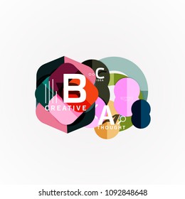 Abstract geometric option infographic banners, a b c steps process. Vector illustration