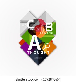 Abstract geometric option infographic banners, a b c steps process. Vector illustration