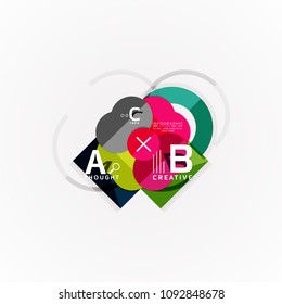 Abstract geometric option infographic banners, a b c steps process. Vector illustration