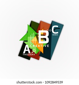Abstract geometric option infographic banners, a b c steps process. Vector illustration