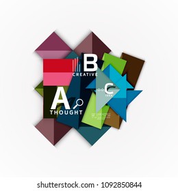 Abstract geometric option infographic banners, a b c steps process. Vector illustration