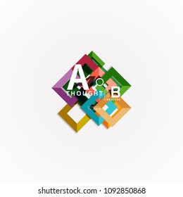 Abstract geometric option infographic banners, a b c steps process. Vector illustration
