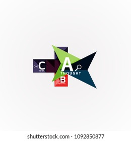 Abstrato opção geométrica infográfico banners, a b c etapas processo. Ilustração vetorial