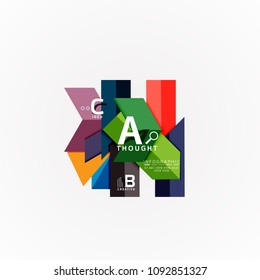 Abstract geometric option infographic banners, a b c steps process. Vector illustration