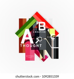 Abstract geometric option infographic banners, a b c steps process. Vector illustration