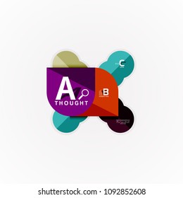 Abstract geometric option infographic banners, a b c steps process. Vector illustration