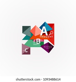 Abstract geometric option infographic banners, a b c steps process. Vector illustration
