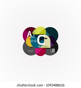 Abstract geometric option infographic banners, a b c steps process. Vector illustration