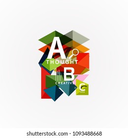 Abstract geometric option infographic banners, a b c steps process. Vector illustration