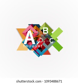 Abstract geometric option infographic banners, a b c steps process. Vector illustration