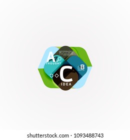 Abstract geometric option infographic banners, a b c steps process. Vector illustration