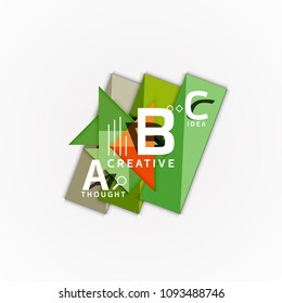 Abstract geometric option infographic banners, a b c steps process. Vector illustration