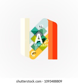 Abstract geometric option infographic banners, a b c steps process. Vector illustration