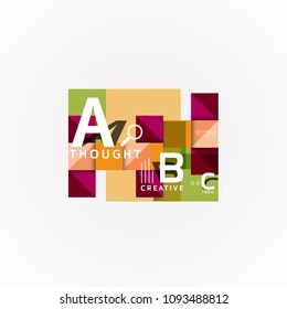 Abstract geometric option infographic banners, a b c steps process. Vector illustration