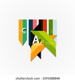 Abstract geometric option infographic banners, a b c steps process. Vector illustration