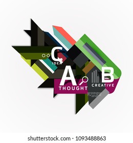 Abstract geometric option infographic banners, a b c steps process. Vector illustration