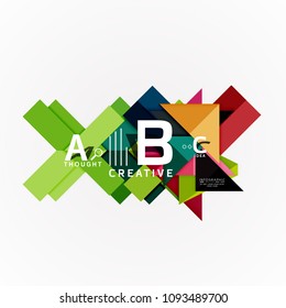 Abstract geometric option infographic banners, a b c steps process. Vector illustration