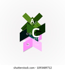 Abstract geometric option infographic banners, a b c steps process. Vector illustration