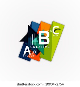 Abstract geometric option infographic banners, a b c steps process. Vector illustration