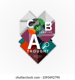 Abstract geometric option infographic banners, a b c steps process. Vector illustration