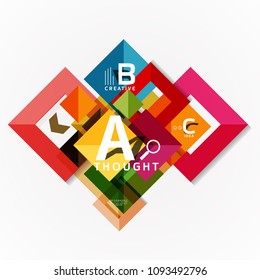 Abstract geometric option infographic banners, a b c steps process. Vector illustration