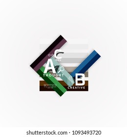 Abstract geometric option infographic banners, a b c steps process. Vector illustration