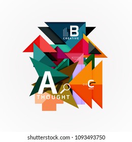 Abstract geometric option infographic banners, a b c steps process. Vector illustration