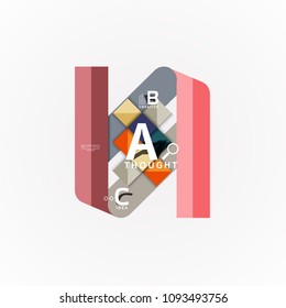Abstract geometric option infographic banners, a b c steps process. Vector illustration