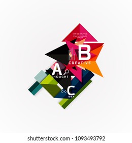 Abstract geometric option infographic banners, a b c steps process. Vector illustration