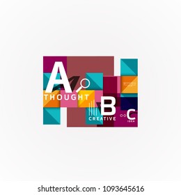 Abstract geometric option infographic banners, a b c steps process. Vector illustration