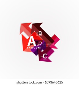 Abstract geometric option infographic banners, a b c steps process. Vector illustration