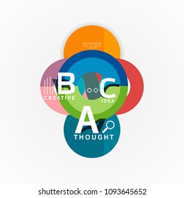 Resumen de las opciones geométricas de los banners infográficos, un proceso de pasos b c. Ilustración del vector