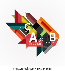 Abstract geometric option infographic banners, a b c steps process. Vector illustration