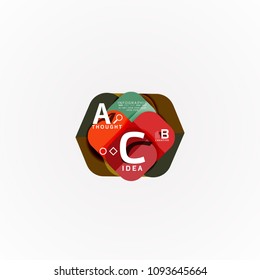 Abstract geometric option infographic banners, a b c steps process. Vector illustration