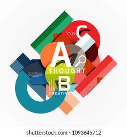 Abstract geometric option infographic banners, a b c steps process. Vector illustration