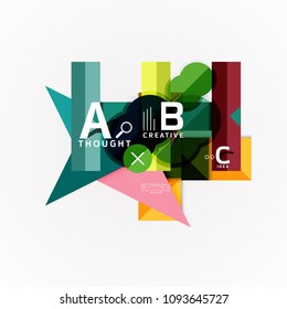 Abstract geometric option infographic banners, a b c steps process. Vector illustration